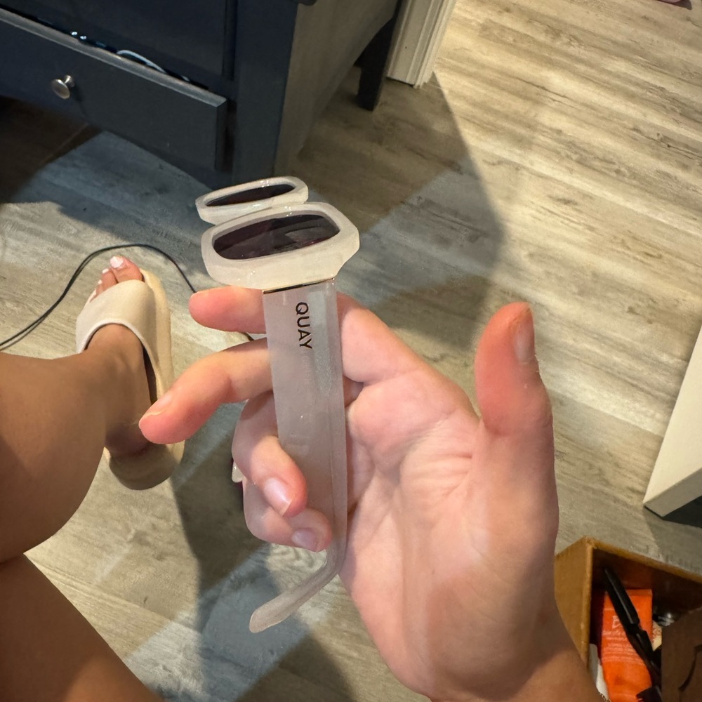 Quay Australia Transparent and Black Tech Glasses
